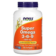 Купить Now Super Omega 3-6-9 Супер Омега-3-6-9 1200 мг капсулы массой 1600 мг 180 шт цена