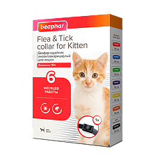 Купить Beaphar Flea & Tick Collar Ошейник для котят черный от блох 6 мес. и клещей 6 мес. 35 см цена