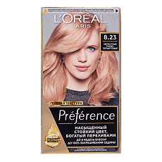 Изображение товара Loreal Paris Стойкая краска для волос Preference 8.23 розовое золото 1 шт