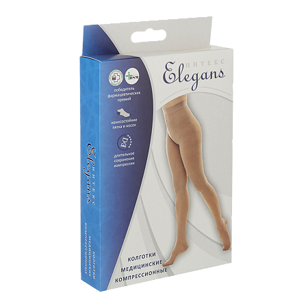 Колготки Элеганс 2 класс компрессии цвет бежевый р.S 1 шт