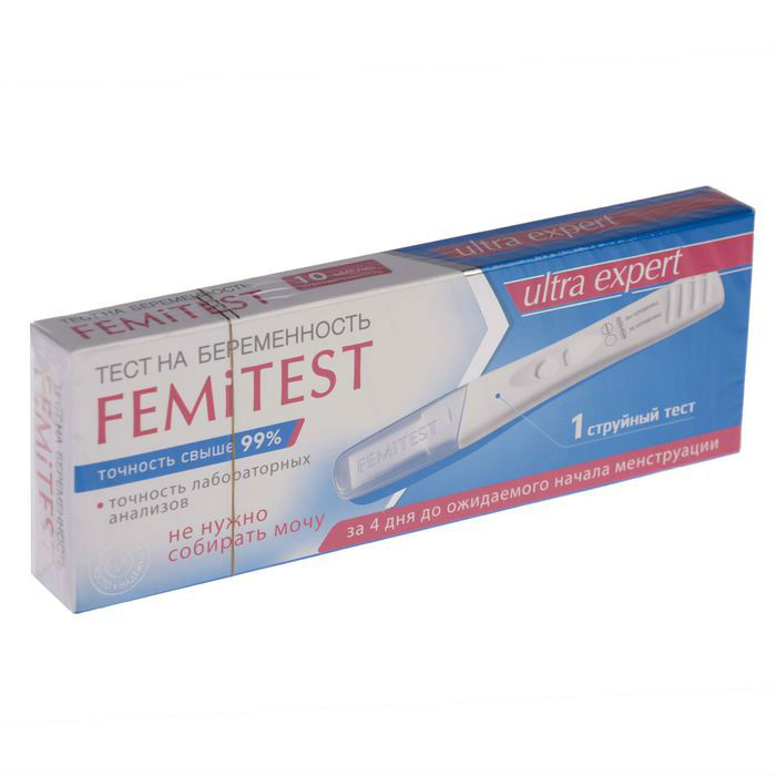 Феми тесты отзывы. ФЕМИТЕСТ струйный 10 ММЕ/мл. Струйный тест ФЕМИТЕСТ ультрачувствительный. Тест-полоски femitest Ultra. Тест femitest Ultra на беременность.