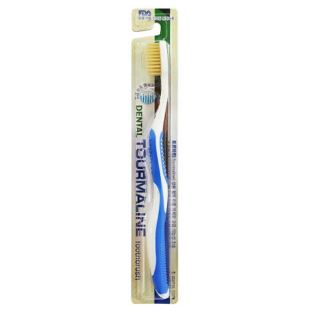 Dental Care Зубная щетка сверхтонкая щетина средняя и мягкая Турмалин  изогн.ручк. цвет в ассортименте 1 шт