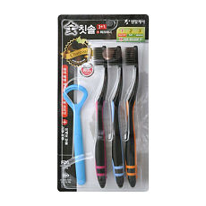 Купить Dental Care Набор-Зубная щетка с древесным углем мягкая и супермягкая щетина 3 шт+скребок 1 шт 1 уп цена