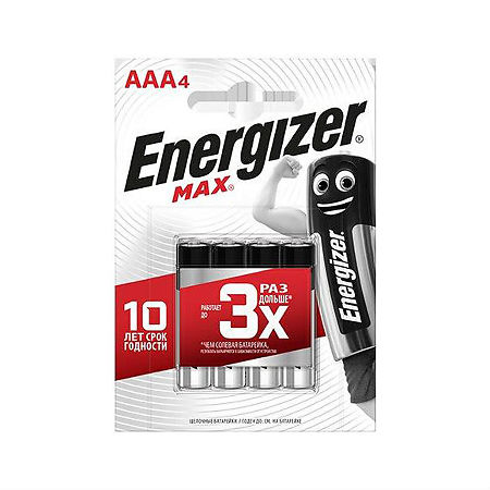 Energizer Батарейки Max E92 AAA BP 4 шт