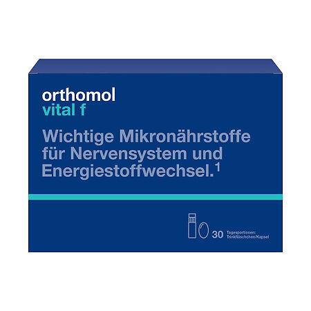 Orthomol Vital f liquid/Ортомол Витал ф набор фл по 20 мл+капсулы массой 800 мг курс 30 дней 1 уп