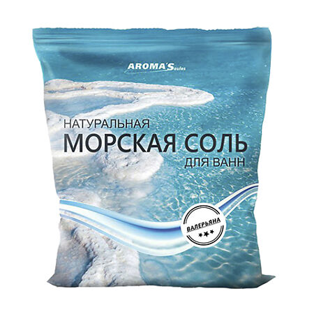 Соль морская AROMA'Saules для ванн с экстрактом валерианы пакет 1 кг