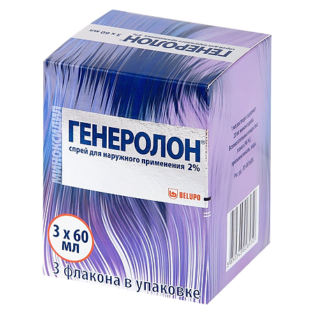 Изображение товара Генеролон спрей миноксидил 2% для наружного применения 60 мл 3 шт