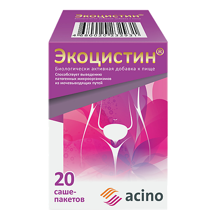 Экоцистин порошок д/приг раствора д/приема внутрь саше-пакет по 3000 мг, 20 шт