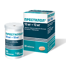Купить Престилол таблетки покрыт.плен.об.10 мг+10 мг 30 шт цена