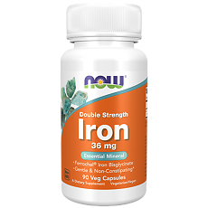 Купить Now Foods Iron 36 mg Double Strength Железо двойной силы 36 мг капсулы массой 450 мг 90 шт цена
