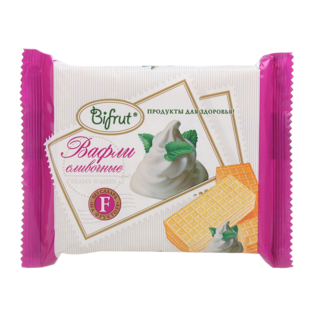 Bifrut Вафли сливочные на фруктозе 60 г 1 шт - купить, цена и отзывы,  Bifrut Вафли сливочные на фруктозе 60 г 1 шт инструкция по применению,  дешевые аналоги, описание, заказать в Москве с доставкой на дом