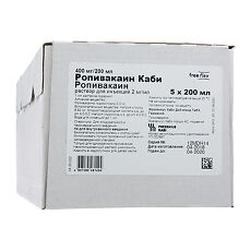Купить Ропивакаин Каби раствор для инъекций 2 мг/мл 200 мл 5 шт цена