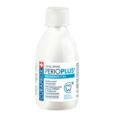 Curaprox Perio Plus Regenerate Жидкость - ополаскиватель CHX 0,09% и гиалуроновая кислота 200 мл 1 шт