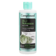 Купить Compliment Biobotanica active Мицеллярный шампунь Глина 3 в 1 для кожи головы и волос глубокое детокс очищение 200 мл 1 шт цена