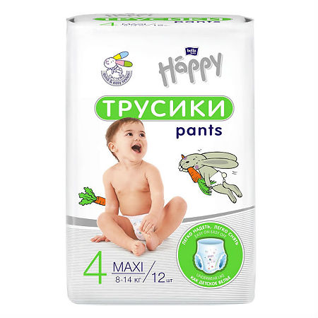 Bella Подгузники-трусики детские Baby Happy maxi 8-14 кг 12 шт