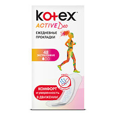 Купить Kotex Прокладки Activ Deo ежедневные 48 шт цена
