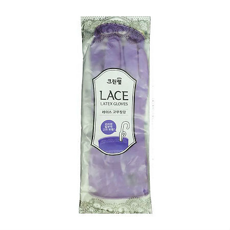Clean Wrap Перчатки из натурального латекса Lace c внутренним покрытием фиолетовые р L 1 пара, 1 уп