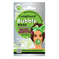 Купить Compliment Bubble mask Кислородная маска-шипучка для лица против несовершенств саше 7 мл 1 шт цена