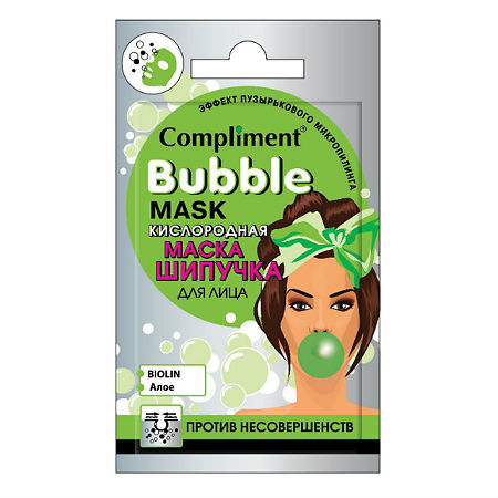 Compliment Bubble mask Кислородная маска-шипучка для лица против несовершенств саше 7 мл 1 шт