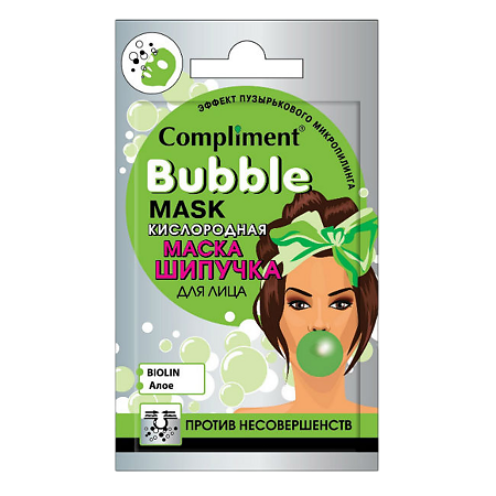 Compliment Bubble mask Кислородная маска-шипучка для лица против несовершенств саше 7 мл 1 шт