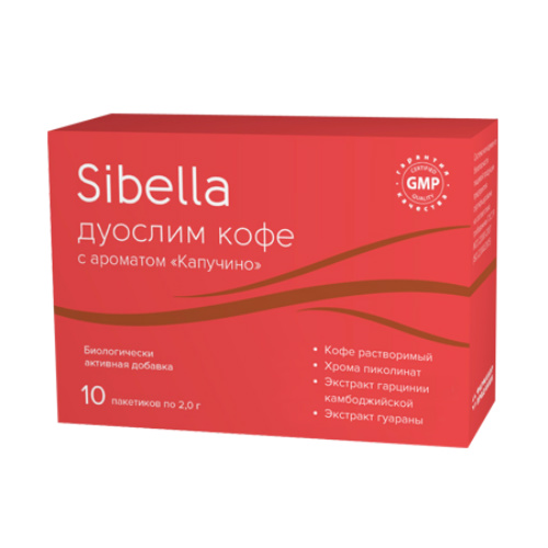 Изображение товара Sibella Дуослим кофе с ароматом Капучино 10 пакетиков по 2 г
