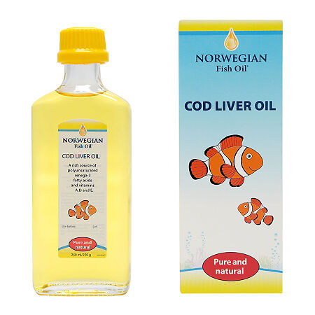 Norwegian Fish Oil Омега-3 Жир печени трески флакон, 240 мл