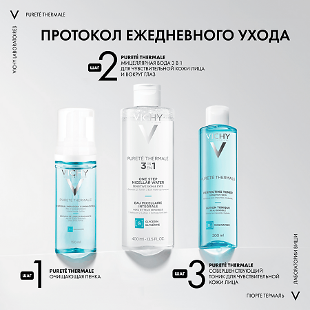 Vichy Purete Thermale Мицеллярная вода с минералами для чувствительной кожи 400 мл 1 шт