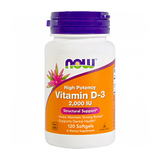 Купить Now Высокоэффективный Витамин D3 2000 МЕ капсулы массой 303 мг 120 шт цена