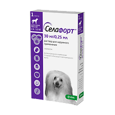 Купить Селафорт для собак (2,6 - 5 кг) пипетка 0,25мл/30мг 1 шт цена