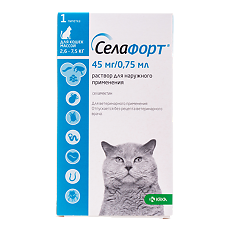 Купить Селафорт для кошек (2,6 - 7,5 кг) пипетка 0,75мл/45мг 1 шт цена