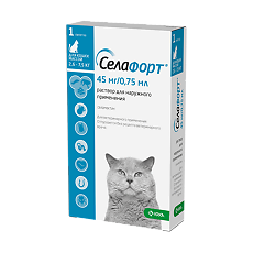 Купить Селафорт для кошек (2,6 - 7,5 кг) пипетка 0,75мл/45мг 1 шт цена