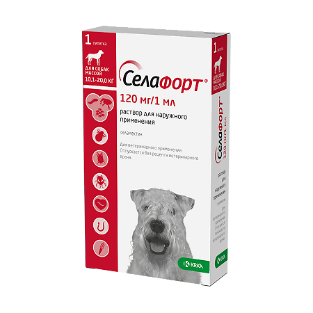 Селафорт для собак (10,1 - 20 кг) пипетка 1мл/120мг 1 шт