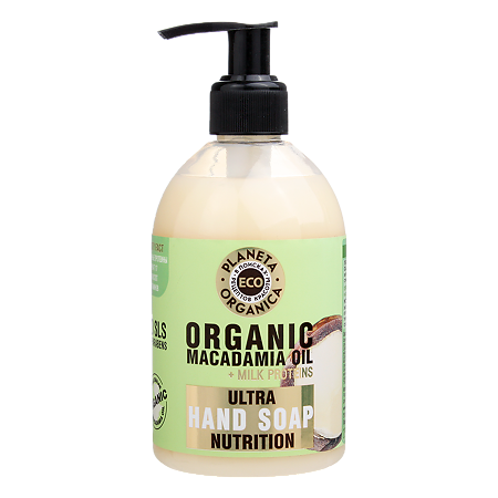Planeta Organica ECO Organic macadamia oil Мыло для рук питательное с маслом Макадами 300 мл 1 шт