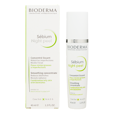 Bioderma Sebium Отшелушивающий ночной пилинг для комбинированной жирной проблемной кожи лица, 40 мл 1 шт