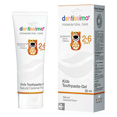 Купить Dentissimo Kids Детская зубная паста-гель с натуральным вкусом карамели 2-6 лет 50 мл 1 шт цена
