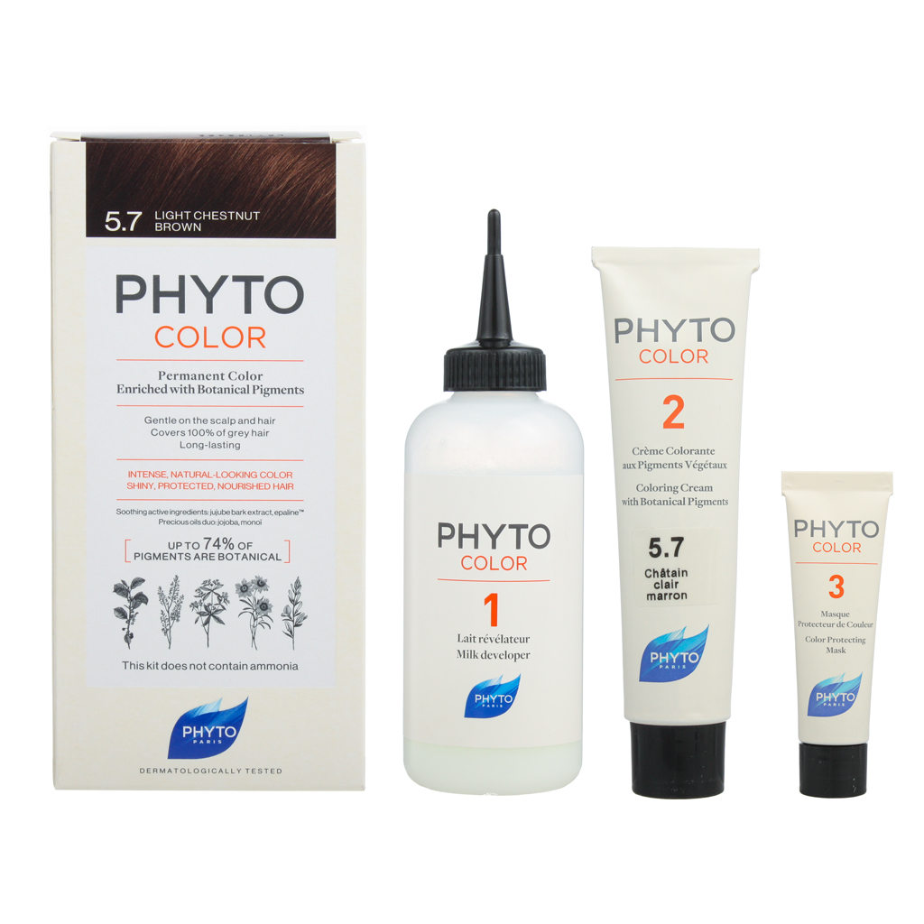 Изображение товара Крем-краска для волос PhytoColor светлый каштан 5.7 без аммиака защита цвета Изображение товара Крем-краска для волос PhytoColor светлый каштан 5.7 без аммиака защита цвета