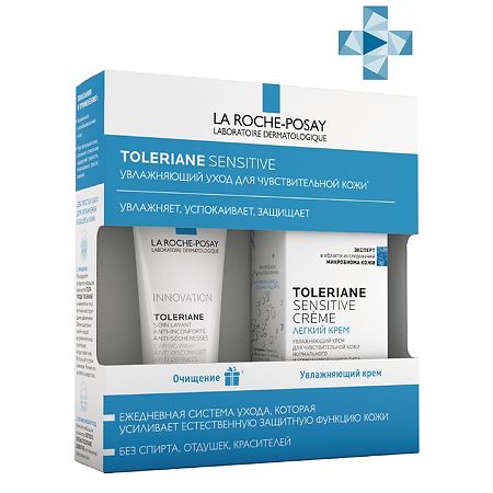 Roche-Posay набор Toleriane Sensitive крем увлажняющий 40 мл+Toleriane очищающий гель-уход  50 мл, 1 уп