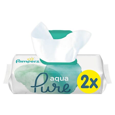 Салфетки влажные Памперс (Pampers) детские Aqua Pure 48 шт х 2, 1 уп