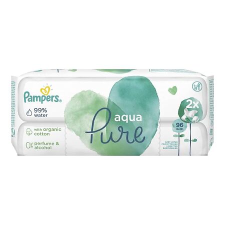 Салфетки влажные Памперс (Pampers) детские Aqua Pure 48 шт х 2, 1 уп