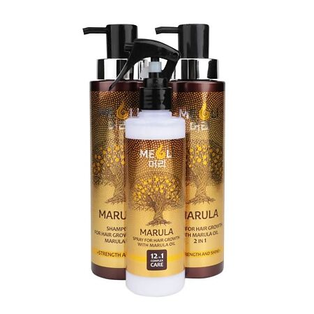 Meoli Маска для роста волос с маслом Марулы 2 в 1 Сила и блеск 400 мл 1 шт