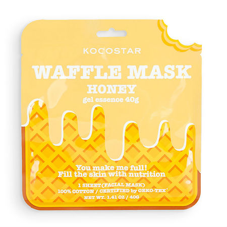 Kocostar Маска для лица Waffle Mask Honey Медовое удовольствие питательная 40 г 1 шт