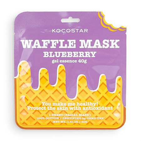 Kocostar Маска для лица Waffle Mask Blueberry Черничное наслаждение противовоспалительная 40 г 1 шт