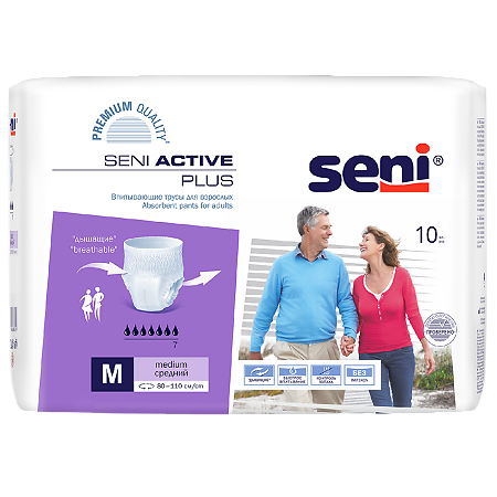 Seni Active Plus Трусы впитывающие для взрослых Medium 10 шт