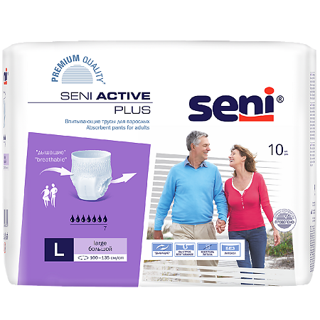 Seni Active Plus Трусы впитывающие для взрослых Large 10 шт