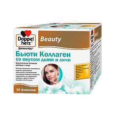 Купить Доппельгерц Бьюти Коллаген со вкусом дыни и личи по 25 мл фл 30 шт цена