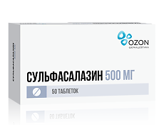 Изображение товара Сульфасалазин таблетки покрыт.плен.об. 500 мг 50 шт