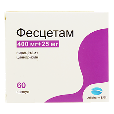 Изображение товара Фесцетам капсулы 400 мг+25 мг 60 шт