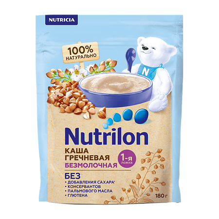 Изображение товара Nutrilon безмолочная гречневая каша 180 г для детей от 4 месяцев