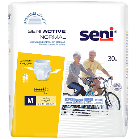 Seni Active Normal Трусы впитывающие для взрослых Medium 30 шт
