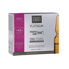 Купить MartiDerm Platinum Коррекция фотостарения Гиалуроновая кислота + для всех типов кожи ампулы 2 мл 10 шт цена